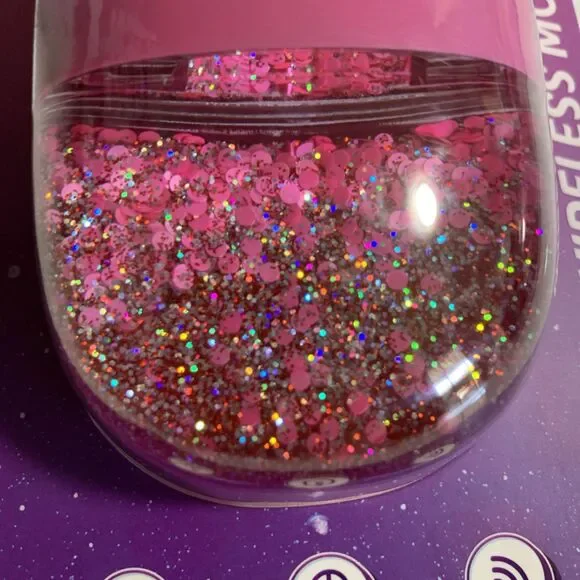 Water Glitter Sparkles Kawaii Glitter Explosion Camp Wireless Computer Mouse - Picture 3 of 5